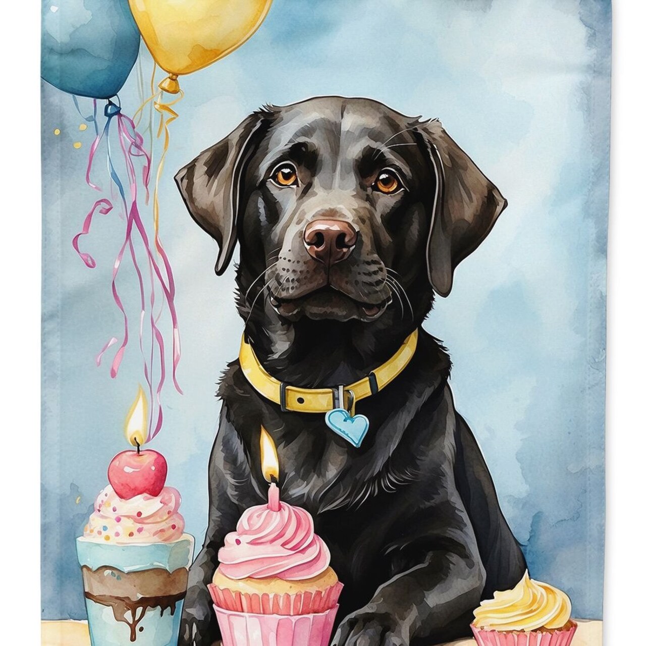 Edge Collections - 28" X 40" - Black - Labrador Retriever Happy Birthday Large - 1 Piece